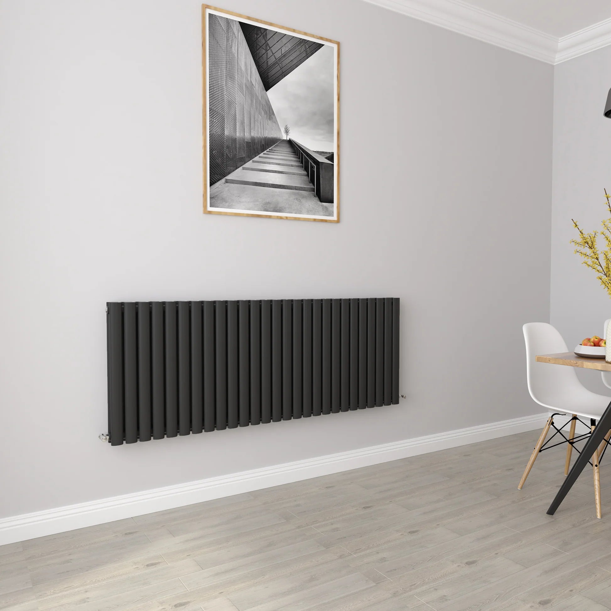 Horizontal Oval Column Designer Radiator – Single or Double Panel | modern Central heating Radiator | BS EN 442 Certified - Choice of Size