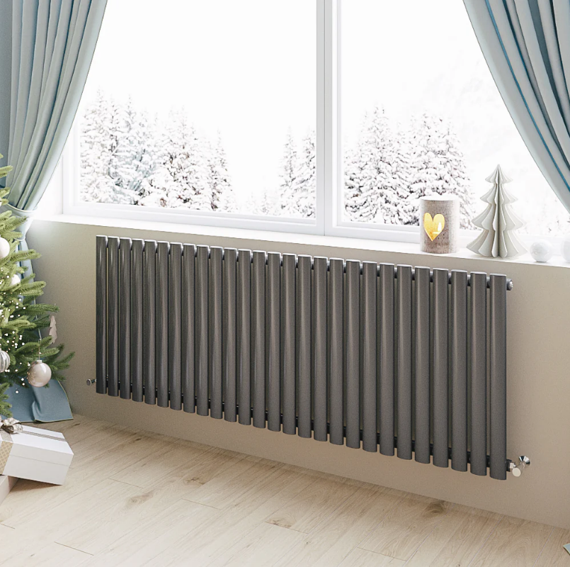 Horizontal Oval Column Designer Radiator – Single or Double Panel | modern Central heating Radiator | BS EN 442 Certified - Choice of Size