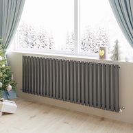 Horizontal Oval Column Designer Radiator – Single or Double Panel | modern Central heating Radiator | BS EN 442 Certified - Choice of Size