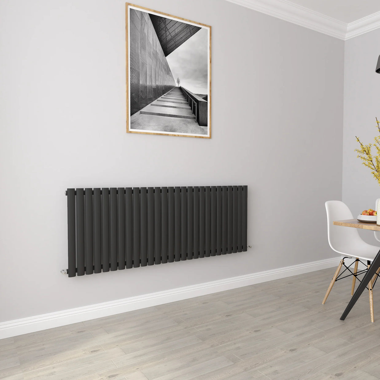 Horizontal Oval Column Designer Radiator – Single or Double Panel | modern Central heating Radiator | BS EN 442 Certified - Choice of Size