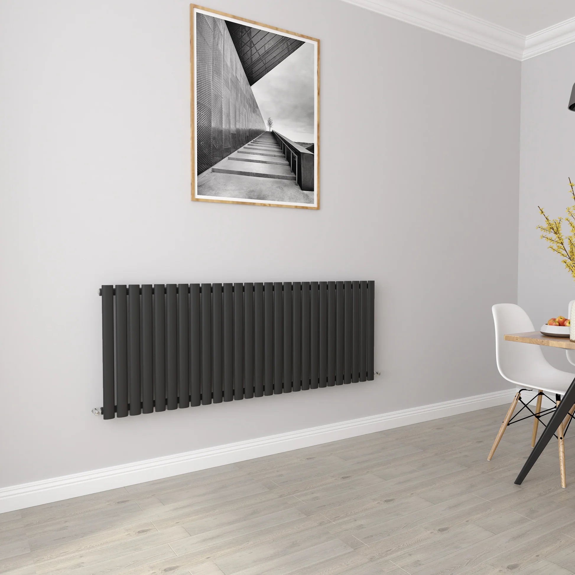 Horizontal Oval Column Designer Radiator – Single or Double Panel | modern Central heating Radiator | BS EN 442 Certified - Choice of Size