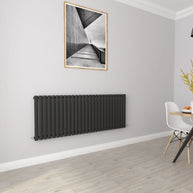Horizontal Oval Column Designer Radiator – Single or Double Panel | modern Central heating Radiator | BS EN 442 Certified - Choice of Size