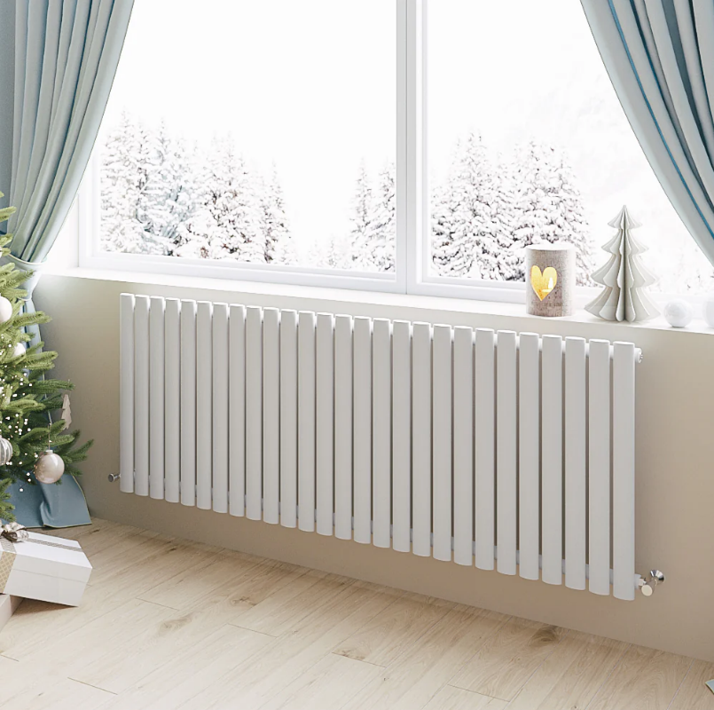 Horizontal Oval Column Designer Radiator – Single or Double Panel | modern Central heating Radiator | BS EN 442 Certified - Choice of Size