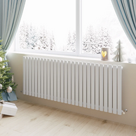 Horizontal Oval Column Designer Radiator – Single or Double Panel | modern Central heating Radiator | BS EN 442 Certified - Choice of Size