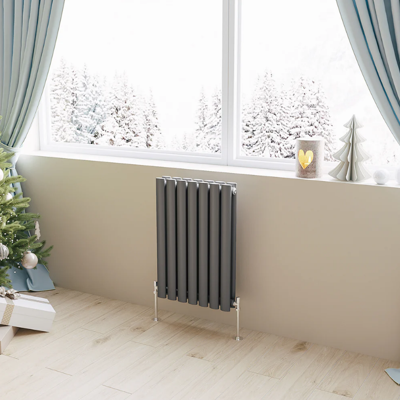 Horizontal Oval Column Designer Radiator – Single or Double Panel | modern Central heating Radiator | BS EN 442 Certified - Choice of Size