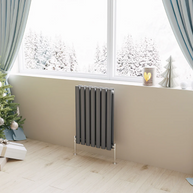 Horizontal Oval Column Designer Radiator – Single or Double Panel | modern Central heating Radiator | BS EN 442 Certified - Choice of Size