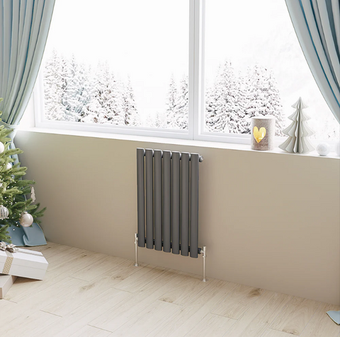Horizontal Oval Column Designer Radiator – Single or Double Panel | modern Central heating Radiator | BS EN 442 Certified - Choice of Size