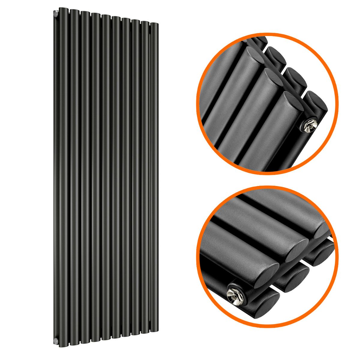 Oval Column Vertical Designer Radiator – Single or Double Panel | Premium Steel | modern Central heating Radiator | BS EN 442 Certified - Choice of Size