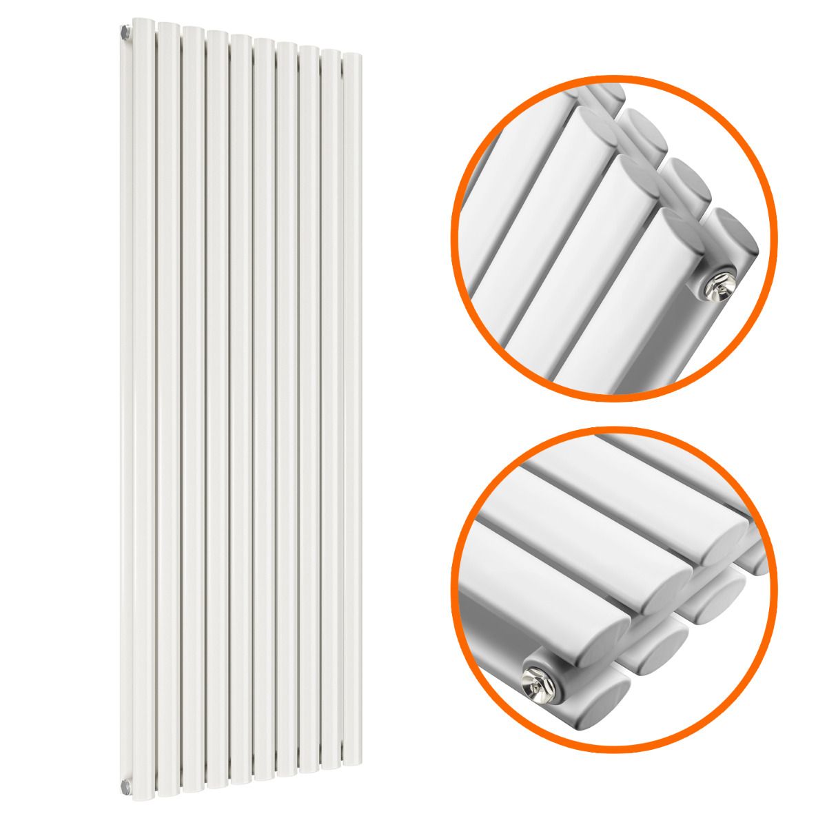 Oval Column Vertical Designer Radiator – Single or Double Panel | Premium Steel | modern Central heating Radiator | BS EN 442 Certified - Choice of Size