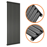 Oval Column Vertical Designer Radiator – Single or Double Panel | Premium Steel | modern Central heating Radiator | BS EN 442 Certified - Choice of Size
