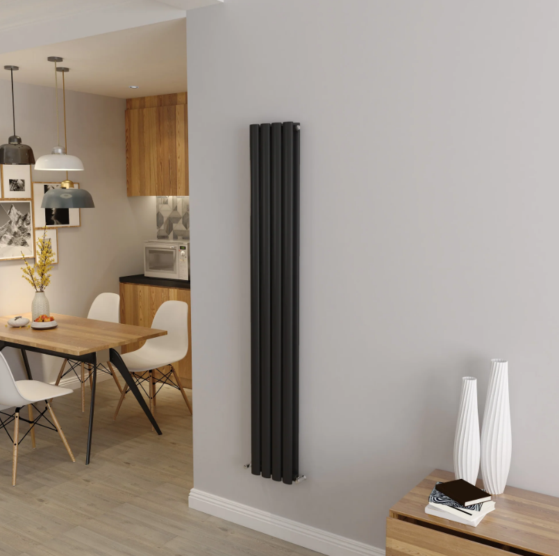 Oval Column Vertical Designer Radiator – Single or Double Panel | Premium Steel | modern Central heating Radiator | BS EN 442 Certified - Choice of Size