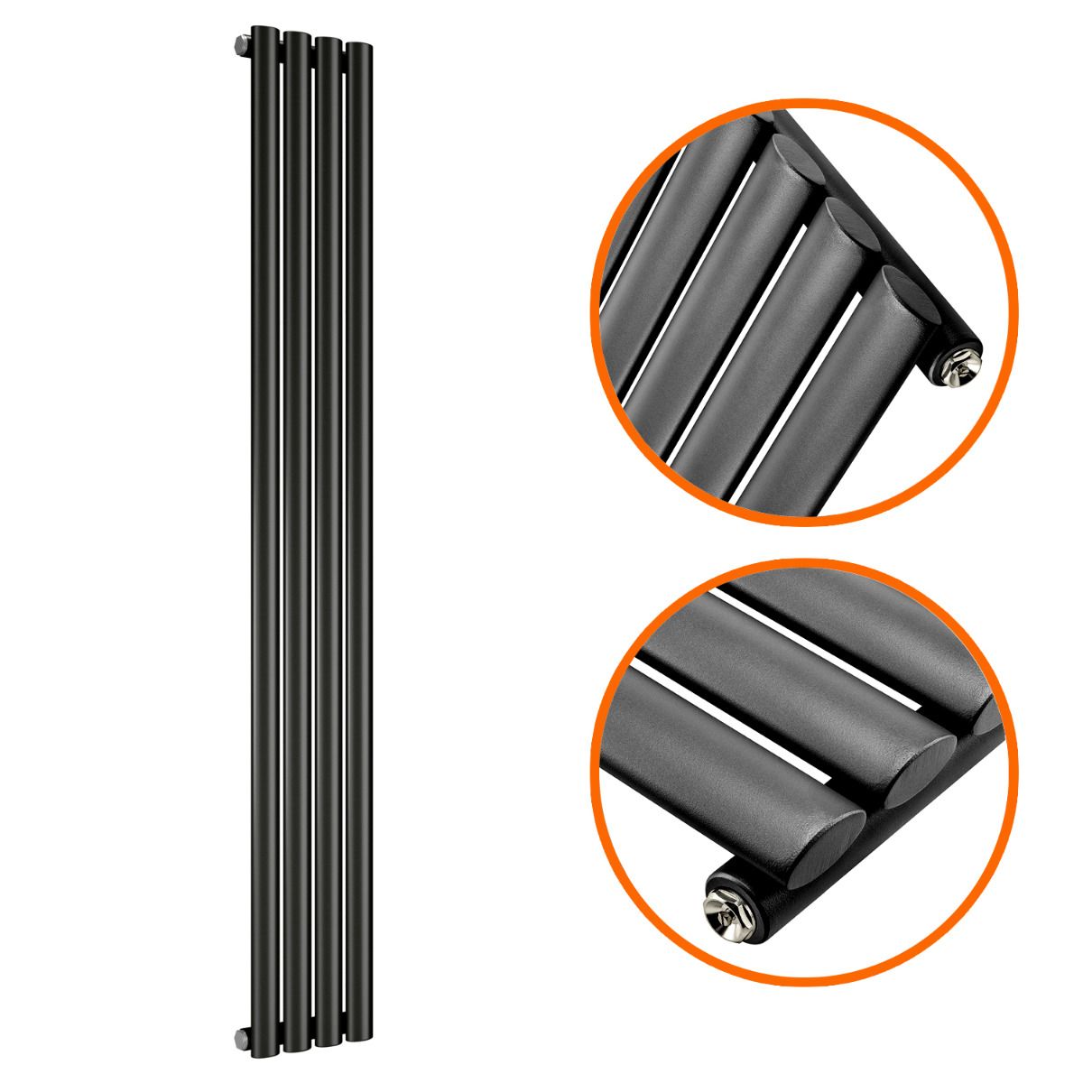 Oval Column Vertical Designer Radiator – Single or Double Panel | Premium Steel | modern Central heating Radiator | BS EN 442 Certified - Choice of Size