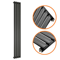 Oval Column Vertical Designer Radiator – Single or Double Panel | Premium Steel | modern Central heating Radiator | BS EN 442 Certified - Choice of Size