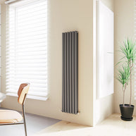 Oval Column Vertical Designer Radiator – Single or Double Panel | Premium Steel | modern Central heating Radiator | BS EN 442 Certified - Choice of Size