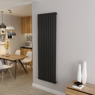 Oval Column Vertical Designer Radiator – Single or Double Panel | Premium Steel | modern Central heating Radiator | BS EN 442 Certified - Choice of Size