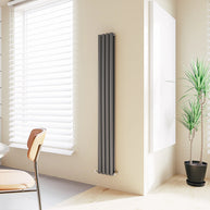 Oval Column Vertical Designer Radiator – Single or Double Panel | Premium Steel | modern Central heating Radiator | BS EN 442 Certified - Choice of Size