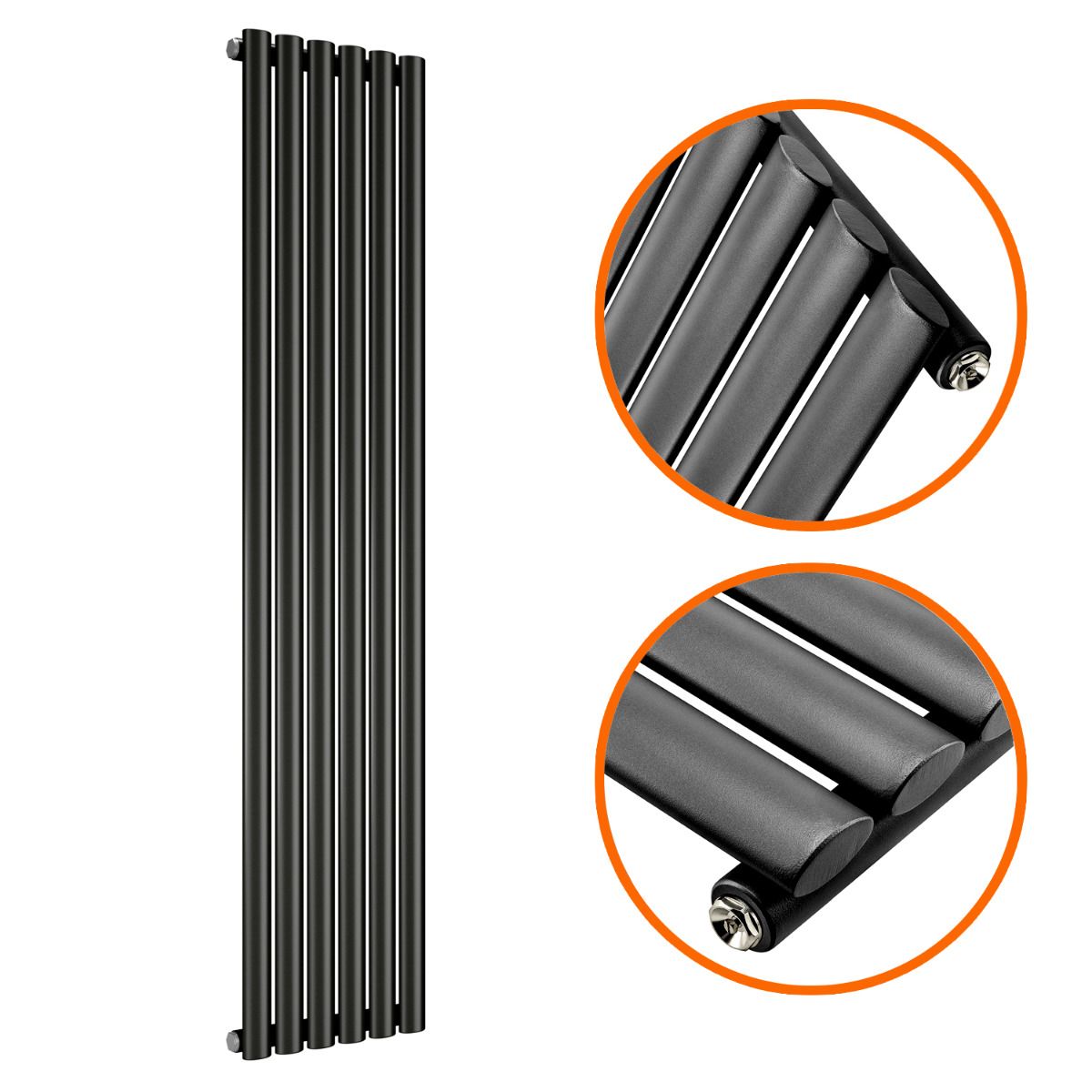 Oval Column Vertical Designer Radiator – Single or Double Panel | Premium Steel | modern Central heating Radiator | BS EN 442 Certified - Choice of Size
