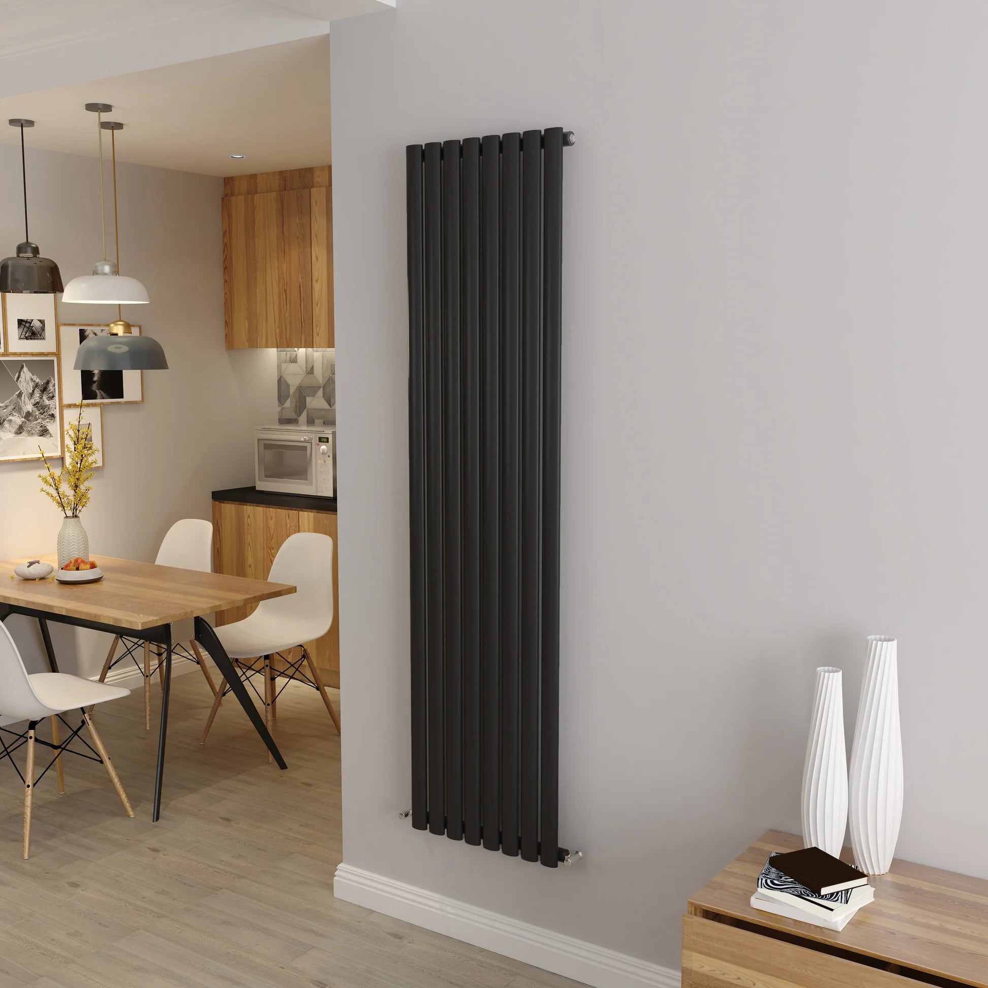 Oval Column Vertical Designer Radiator – Single or Double Panel | Premium Steel | modern Central heating Radiator | BS EN 442 Certified - Choice of Size
