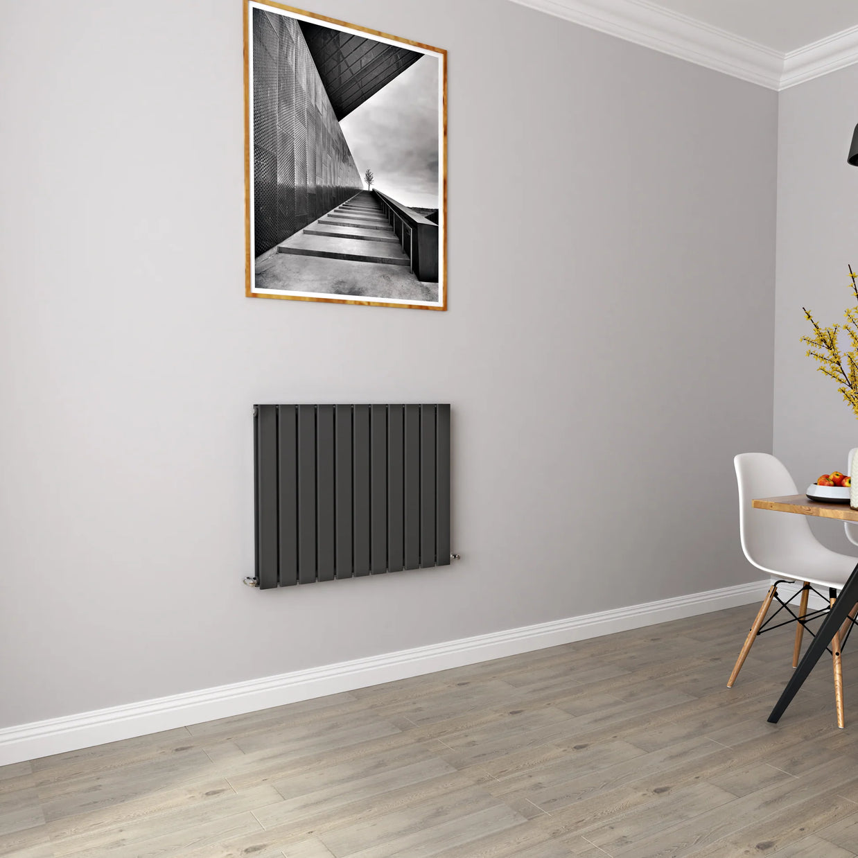 Horizontal Flat Panel Designer Radiator – Single or Double Panel | modern Central heating Radiator | BS EN 442 Certified | Wall Mounted - Choice Of Width