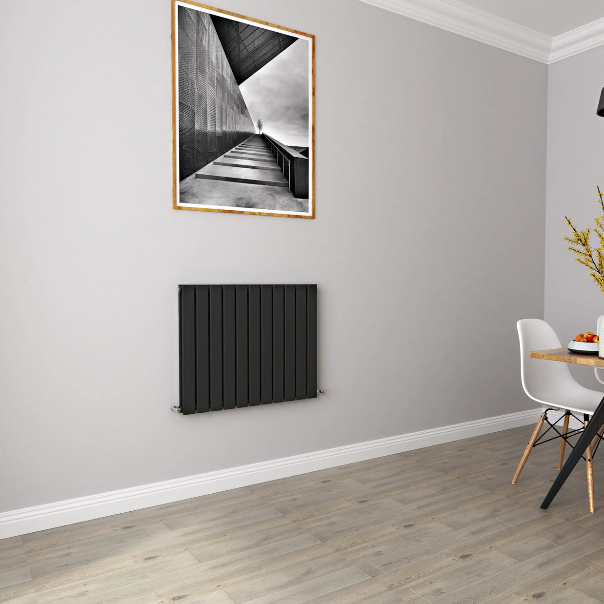 Horizontal Flat Panel Designer Radiator – Single or Double Panel | modern Central heating Radiator | BS EN 442 Certified | Wall Mounted - Choice Of Width