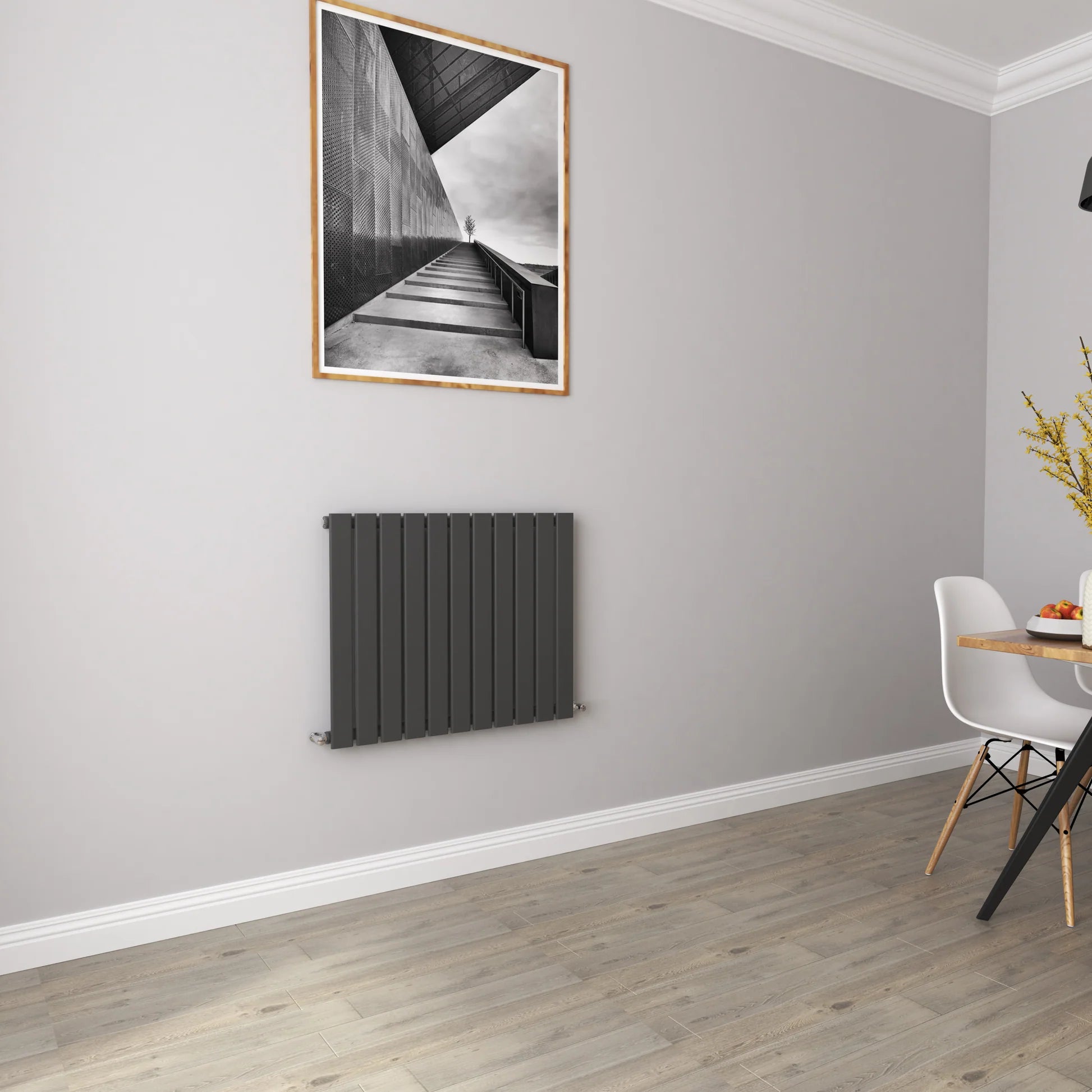 Horizontal Flat Panel Designer Radiator – Single or Double Panel | modern Central heating Radiator | BS EN 442 Certified | Wall Mounted - Choice Of Width