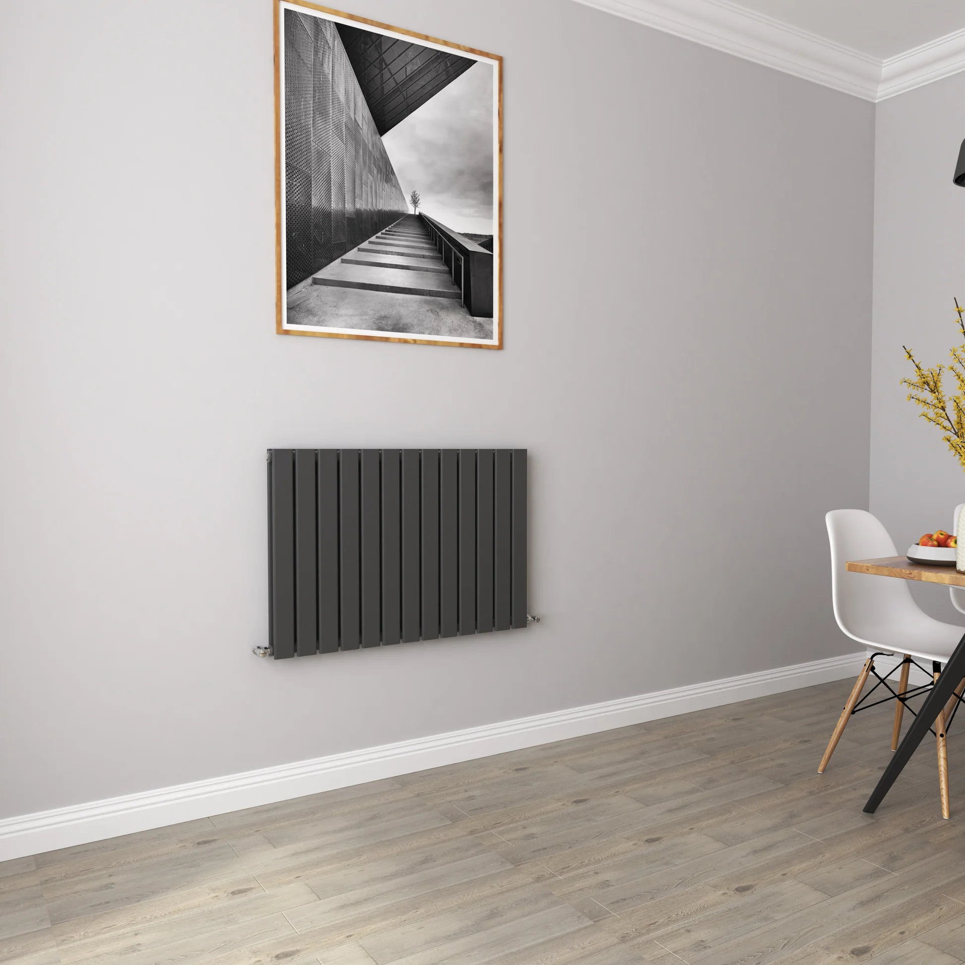 Horizontal Flat Panel Designer Radiator – Single or Double Panel | modern Central heating Radiator | BS EN 442 Certified | Wall Mounted - Choice Of Width