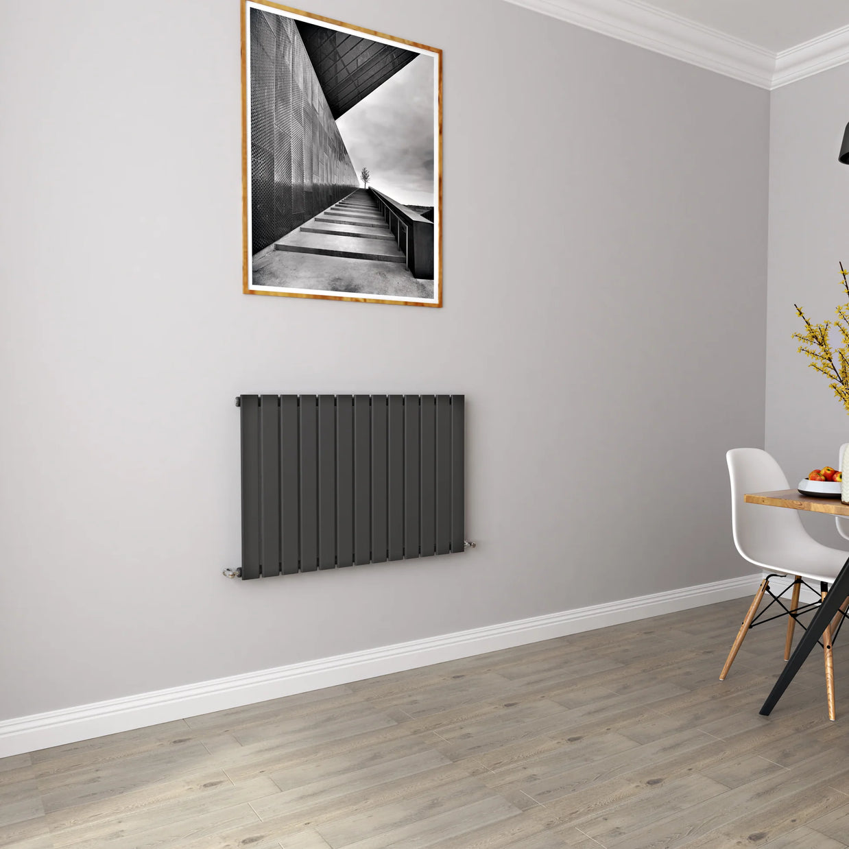 Horizontal Flat Panel Designer Radiator – Single or Double Panel | modern Central heating Radiator | BS EN 442 Certified | Wall Mounted - Choice Of Width