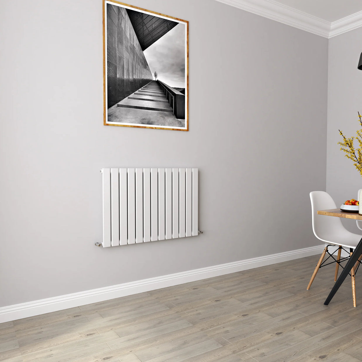 Horizontal Flat Panel Designer Radiator – Single or Double Panel | modern Central heating Radiator | BS EN 442 Certified | Wall Mounted - Choice Of Width