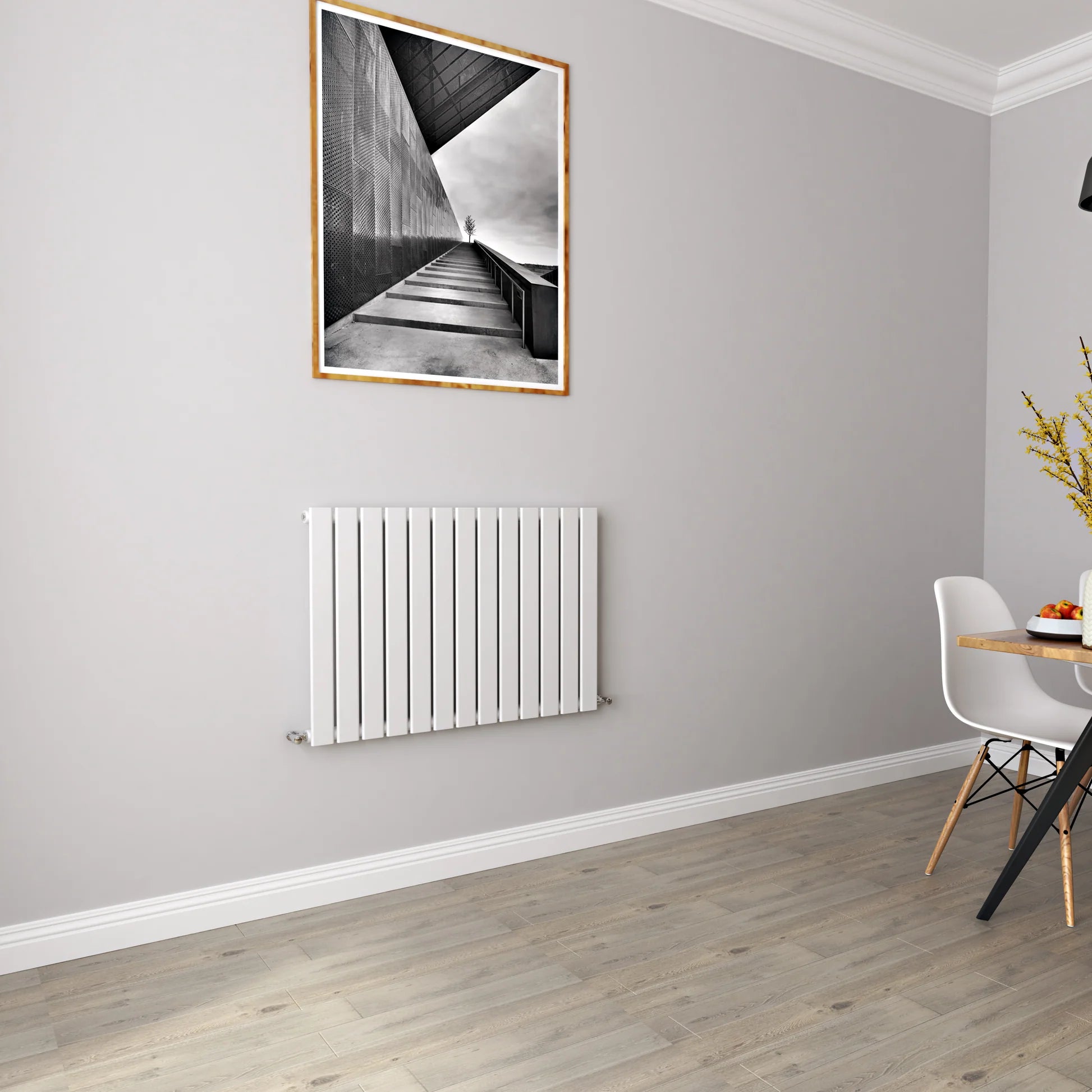 Horizontal Flat Panel Designer Radiator – Single or Double Panel | modern Central heating Radiator | BS EN 442 Certified | Wall Mounted - Choice Of Width