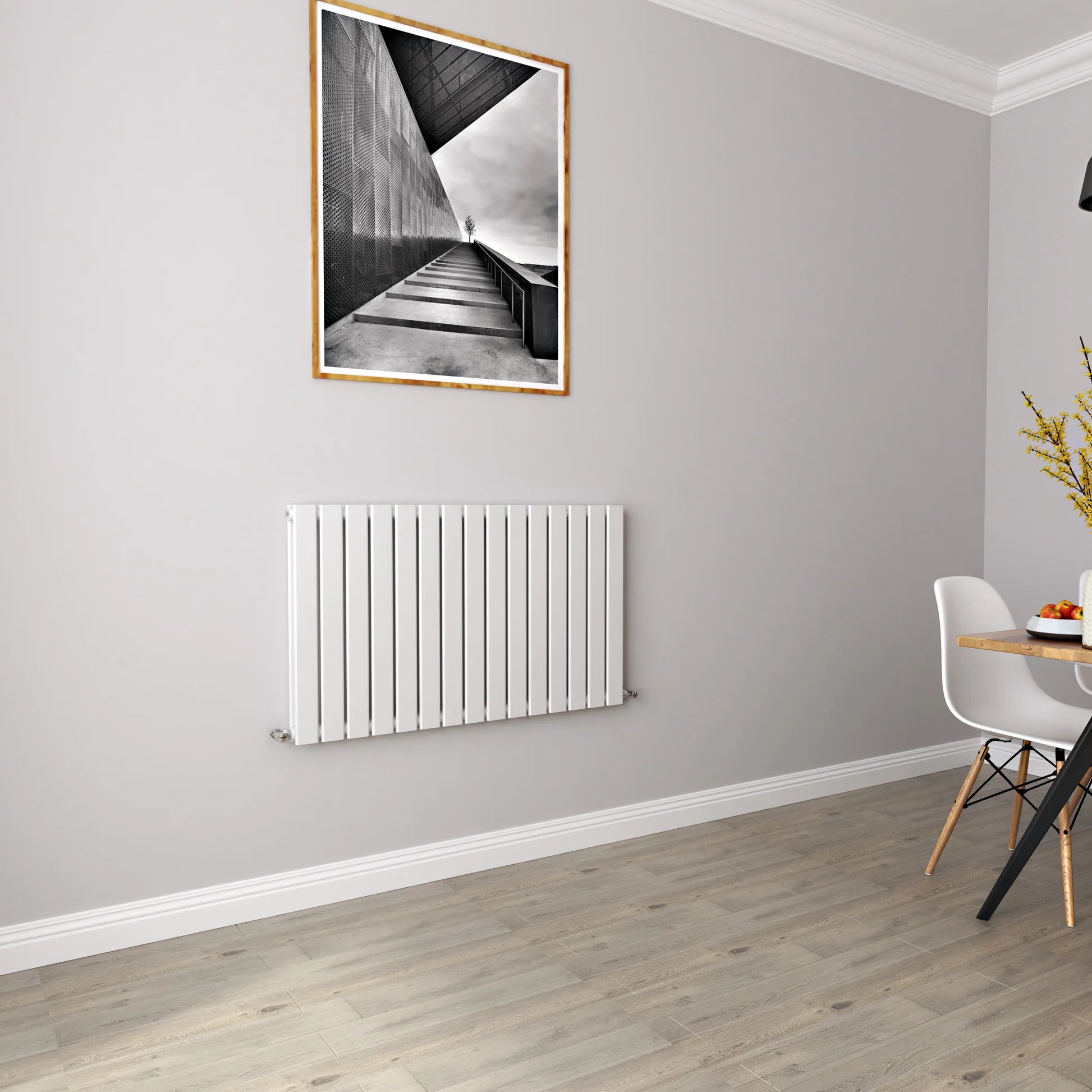 Horizontal Flat Panel Designer Radiator – Single or Double Panel | modern Central heating Radiator | BS EN 442 Certified | Wall Mounted - Choice Of Width