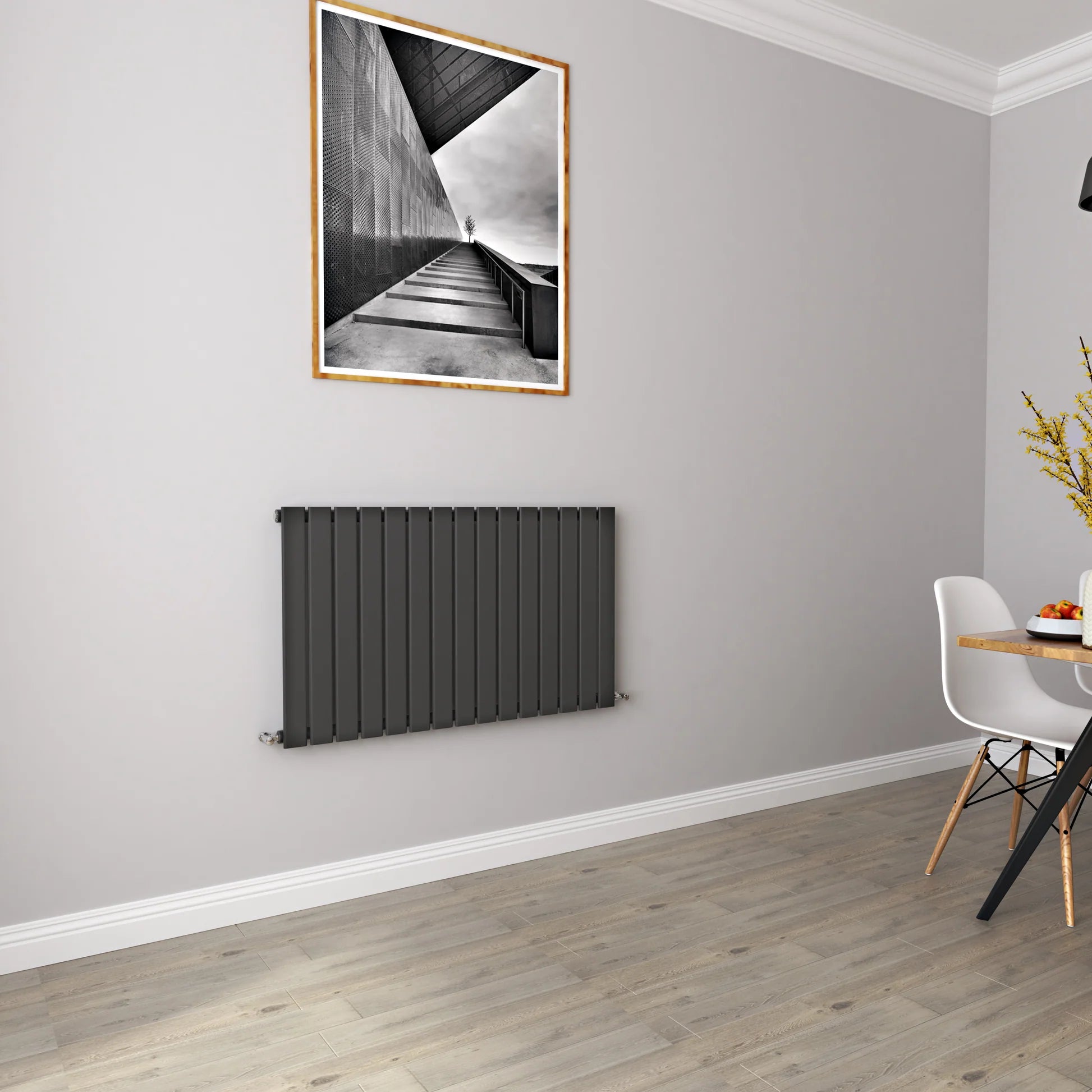 Horizontal Flat Panel Designer Radiator – Single or Double Panel | modern Central heating Radiator | BS EN 442 Certified | Wall Mounted - Choice Of Width