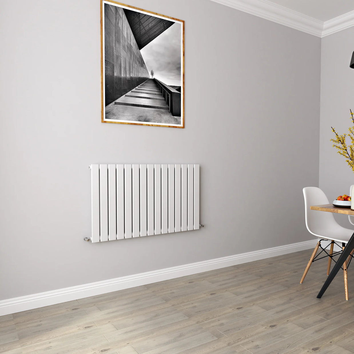 Horizontal Flat Panel Designer Radiator – Single or Double Panel | modern Central heating Radiator | BS EN 442 Certified | Wall Mounted - Choice Of Width