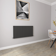 Horizontal Flat Panel Designer Radiator – Single or Double Panel | modern Central heating Radiator | BS EN 442 Certified | Wall Mounted - Choice Of Width