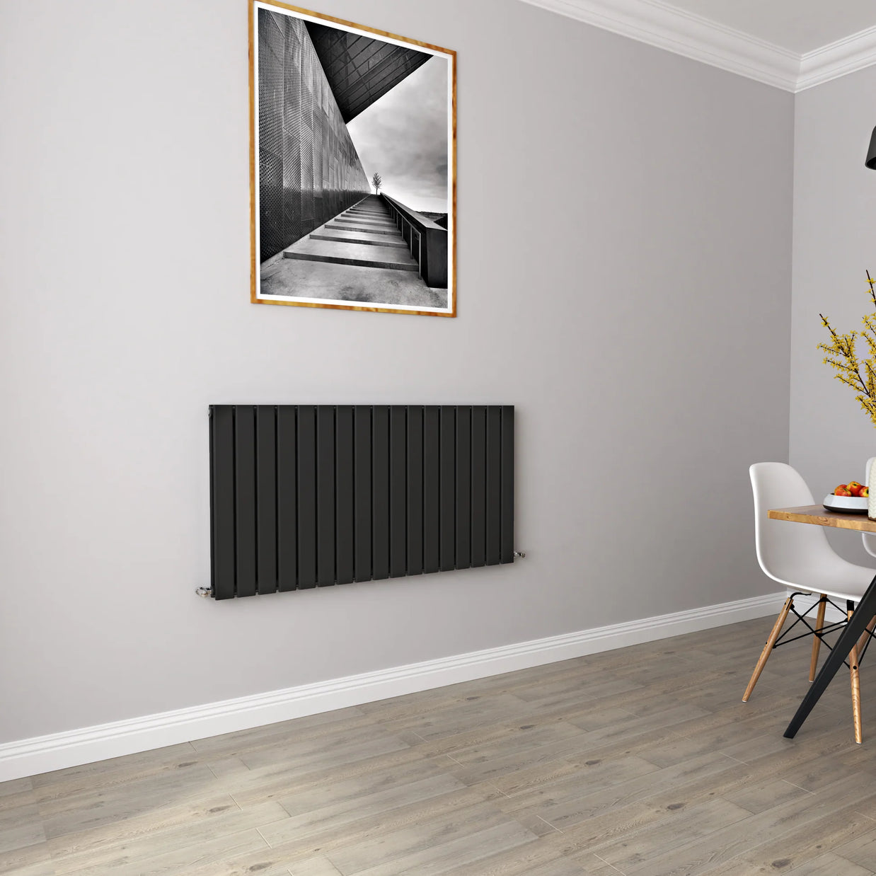Horizontal Flat Panel Designer Radiator – Single or Double Panel | modern Central heating Radiator | BS EN 442 Certified | Wall Mounted - Choice Of Width
