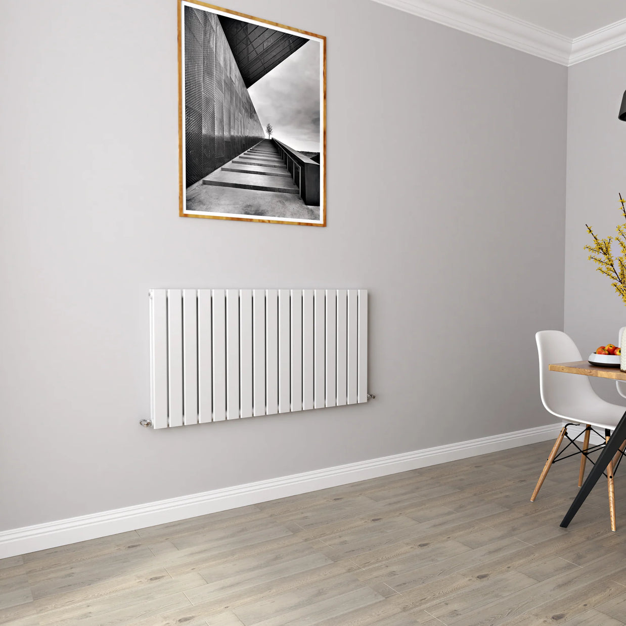 Horizontal Flat Panel Designer Radiator – Single or Double Panel | modern Central heating Radiator | BS EN 442 Certified | Wall Mounted - Choice Of Width