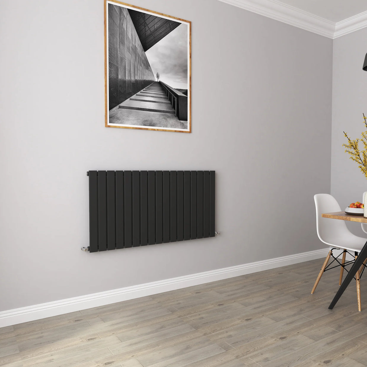 Horizontal Flat Panel Designer Radiator – Single or Double Panel | modern Central heating Radiator | BS EN 442 Certified | Wall Mounted - Choice Of Width