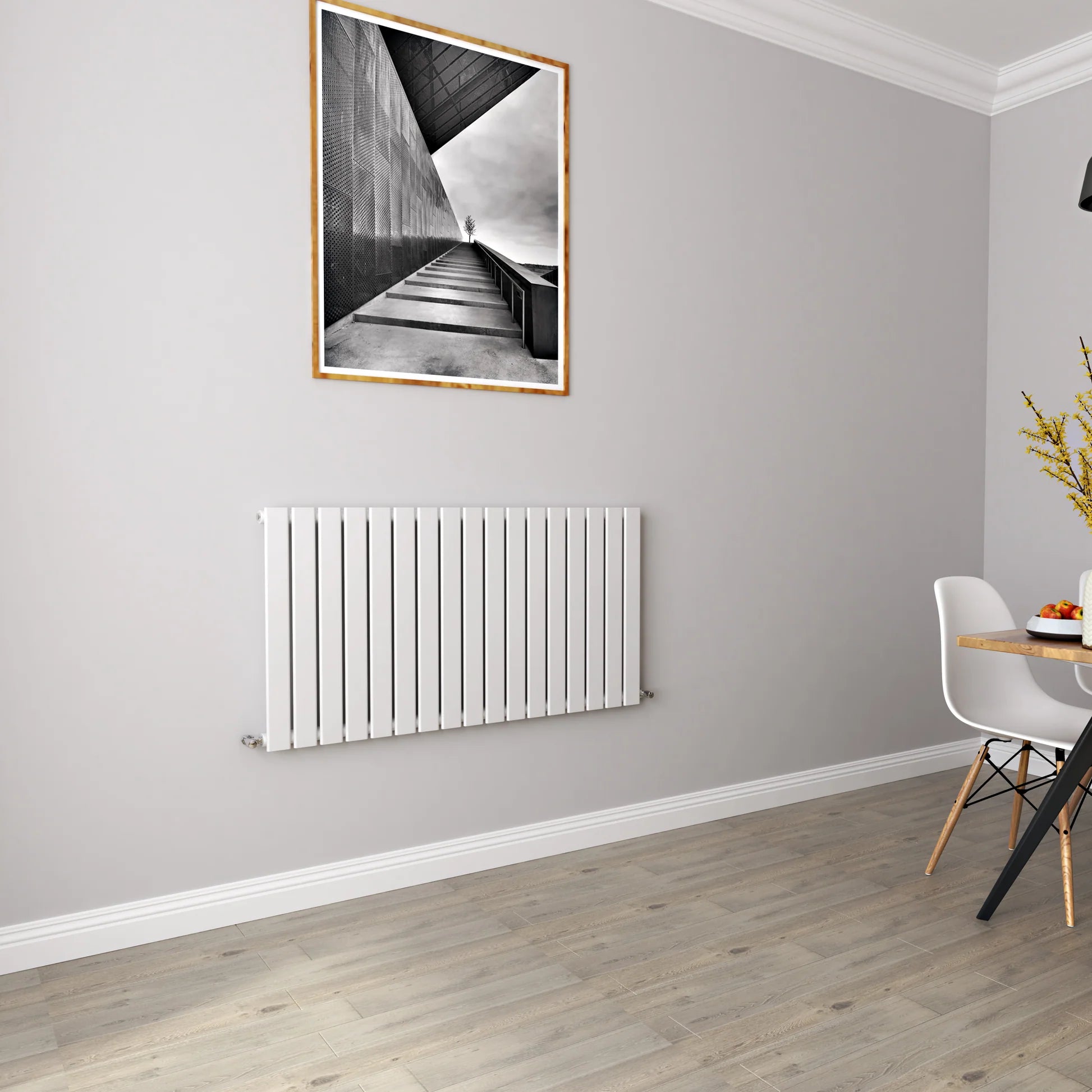 Horizontal Flat Panel Designer Radiator – Single or Double Panel | modern Central heating Radiator | BS EN 442 Certified | Wall Mounted - Choice Of Width