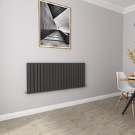 Horizontal Flat Panel Designer Radiator – Single or Double Panel | modern Central heating Radiator | BS EN 442 Certified | Wall Mounted - Choice Of Width