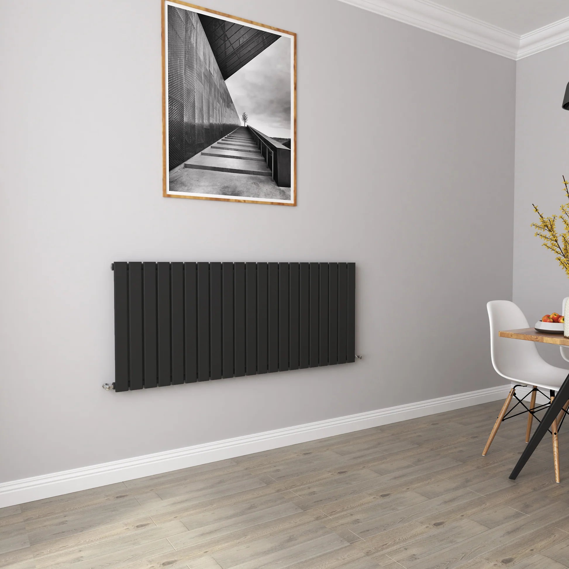 Horizontal Flat Panel Designer Radiator – Single or Double Panel | modern Central heating Radiator | BS EN 442 Certified | Wall Mounted - Choice Of Width