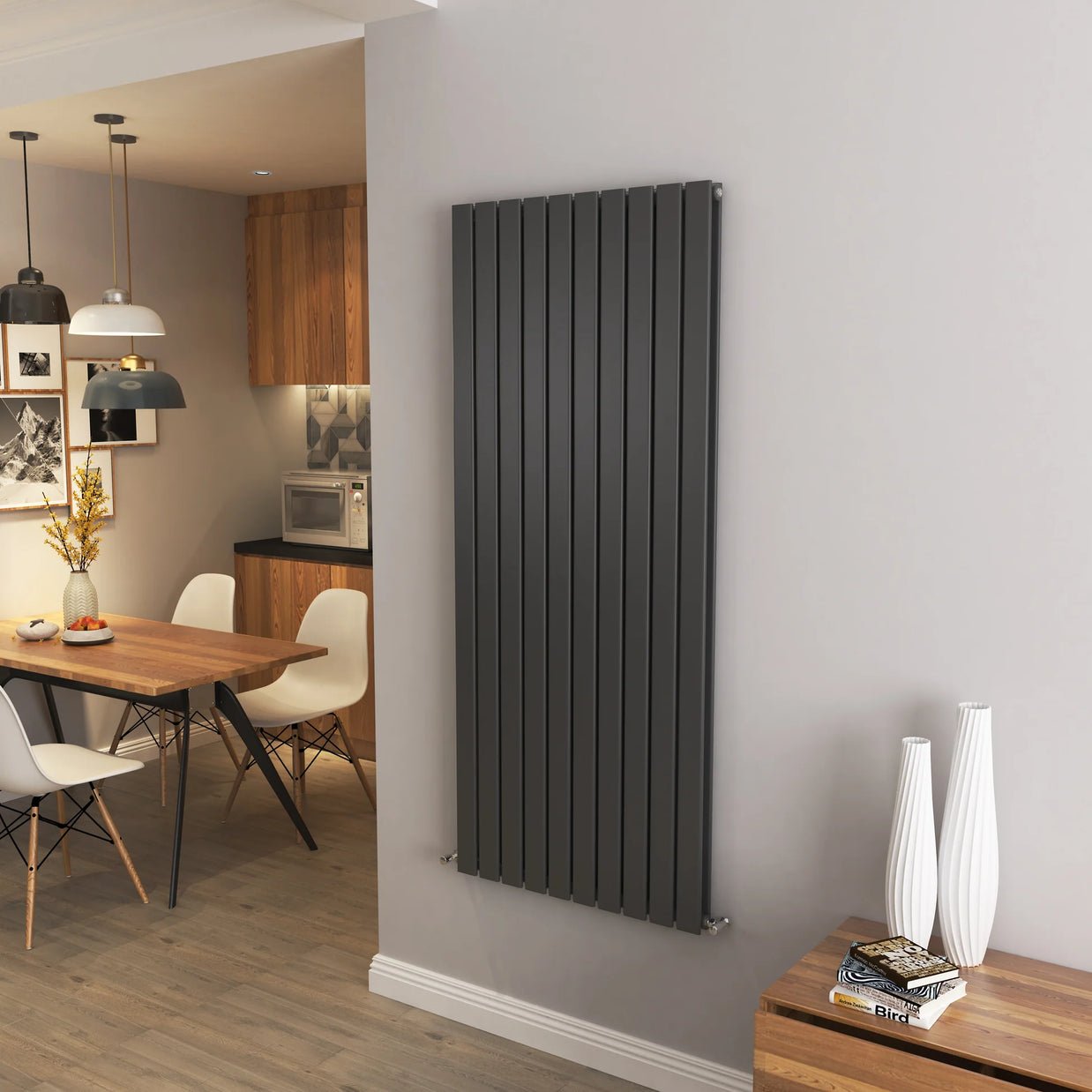 Flat Panel Vertical Central heating Radiator – Single or Double Panel | modern Designer Style | BS EN 442 Certified - Choice of Size