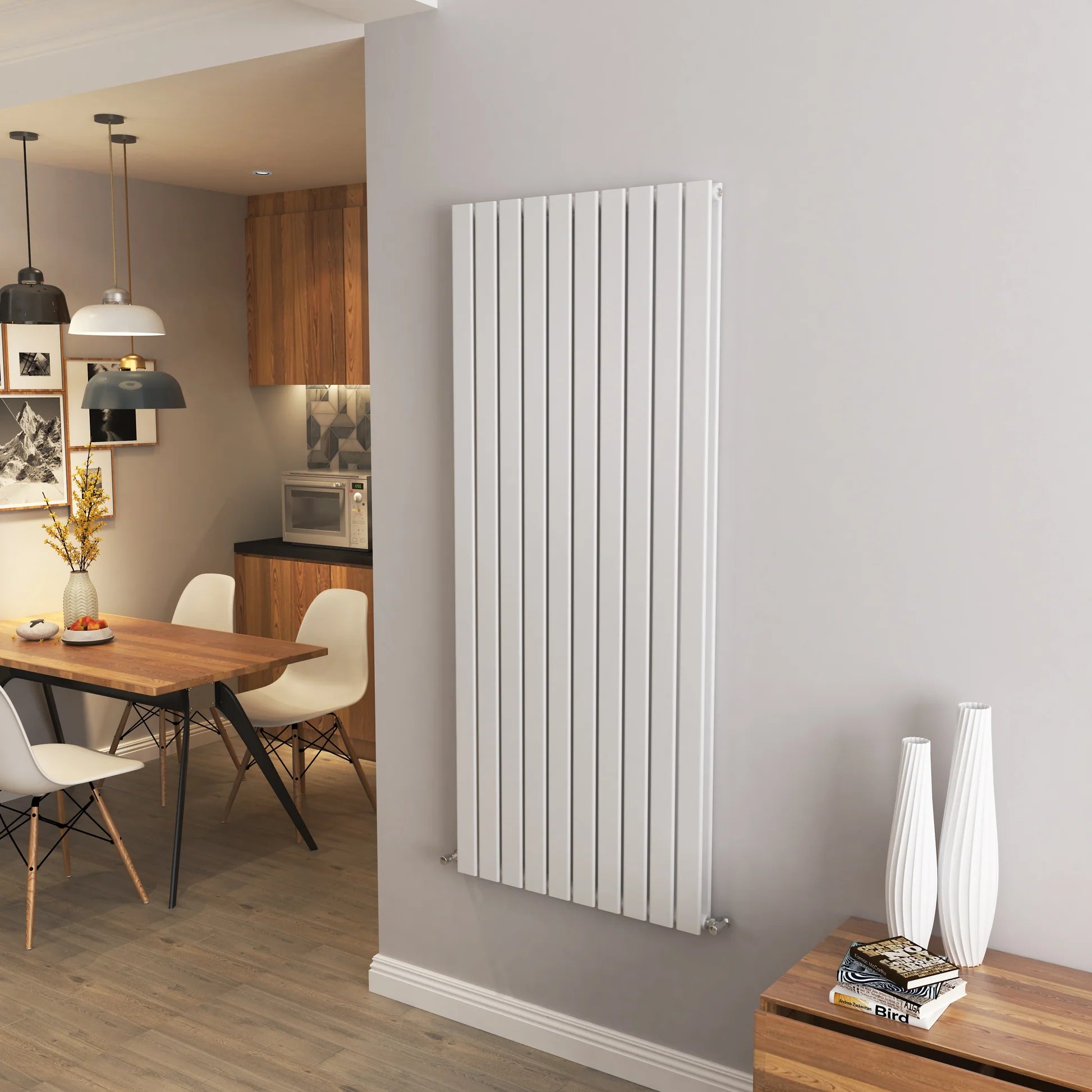 Flat Panel Vertical Central heating Radiator – Single or Double Panel | modern Designer Style | BS EN 442 Certified - Choice of Size