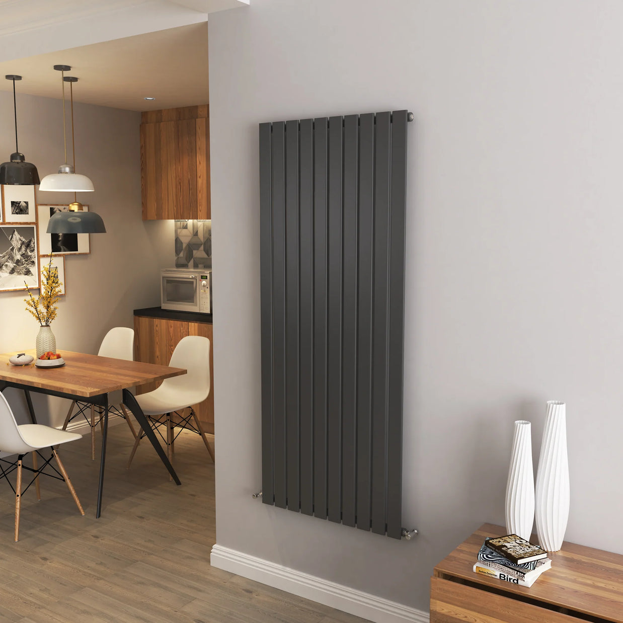 Flat Panel Vertical Central heating Radiator – Single or Double Panel | modern Designer Style | BS EN 442 Certified - Choice of Size