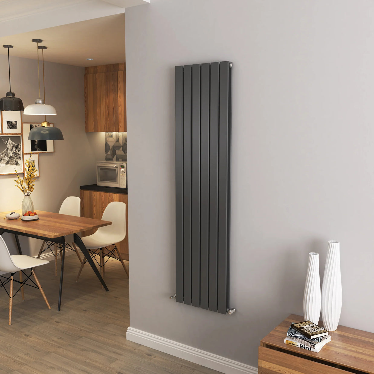 Flat Panel Vertical Central heating Radiator – Single or Double Panel | modern Designer Style | BS EN 442 Certified - Choice of Size