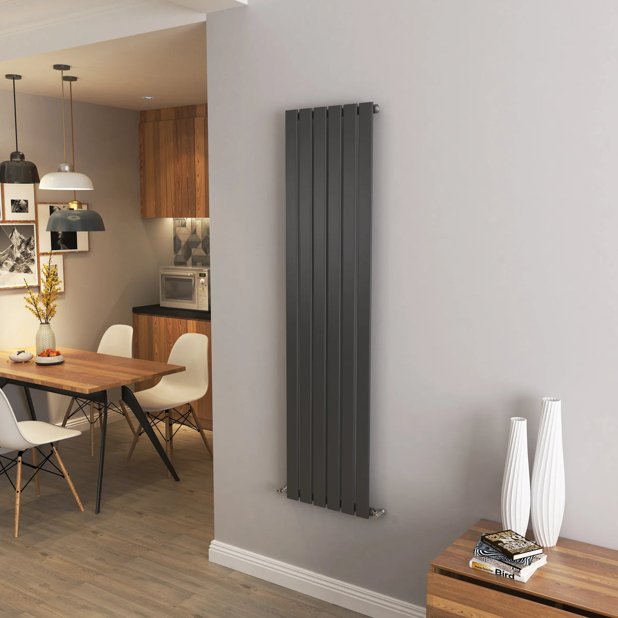 Flat Panel Vertical Central heating Radiator – Single or Double Panel | modern Designer Style | BS EN 442 Certified - Choice of Size