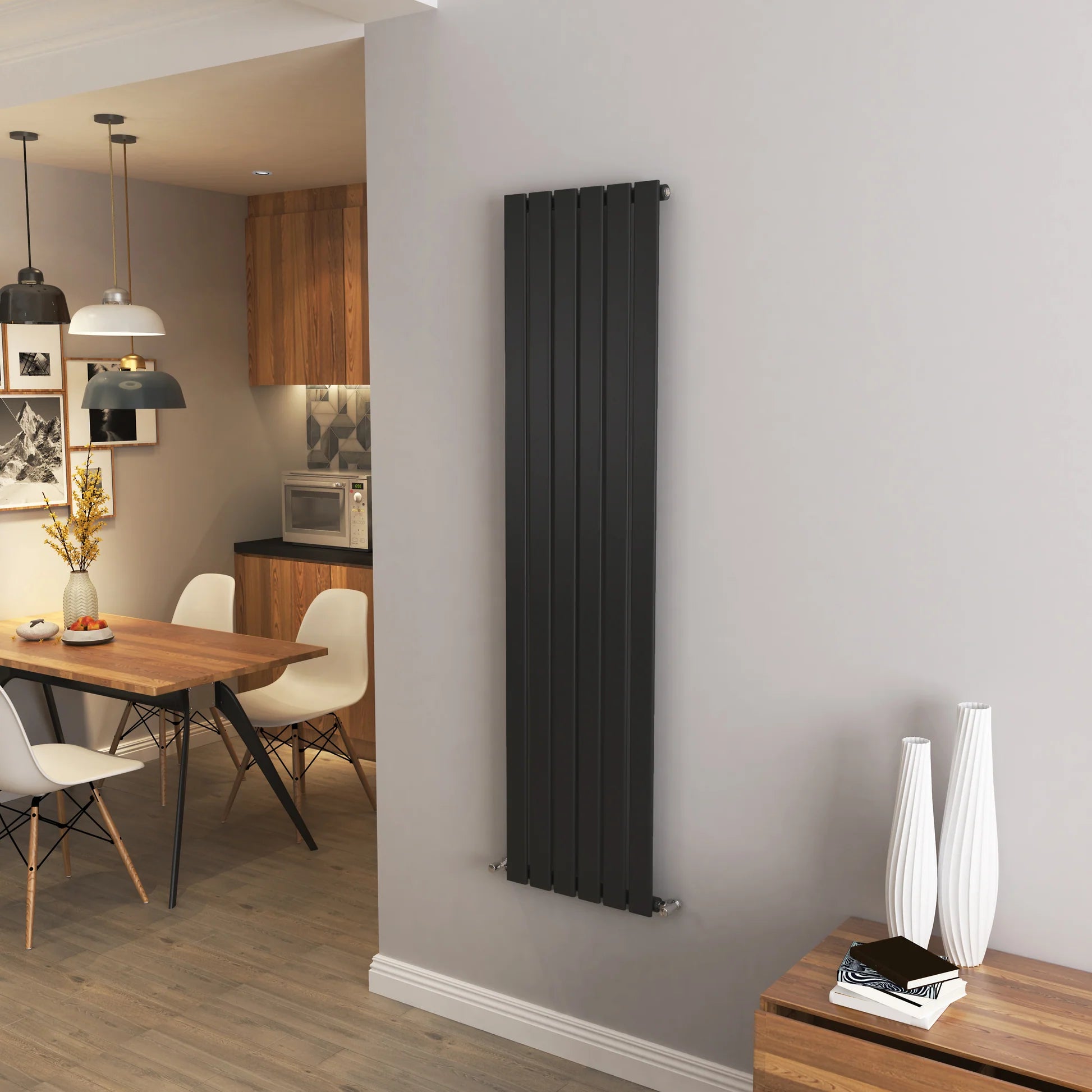 Flat Panel Vertical Central heating Radiator – Single or Double Panel | modern Designer Style | BS EN 442 Certified - Choice of Size