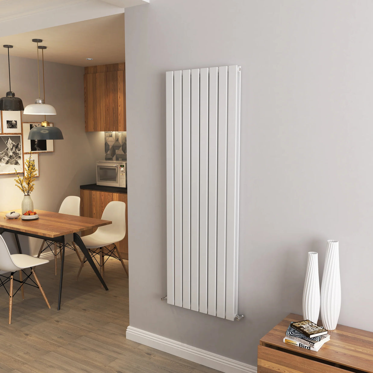 Flat Panel Vertical Central heating Radiator – Single or Double Panel | modern Designer Style | BS EN 442 Certified - Choice of Size