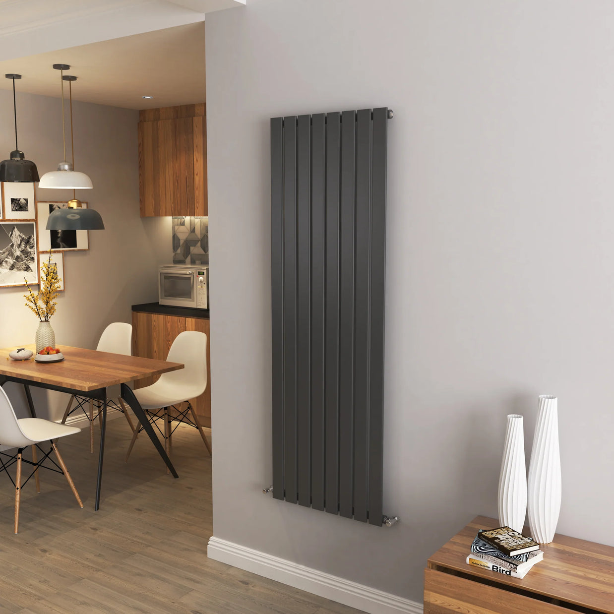 Flat Panel Vertical Central heating Radiator – Single or Double Panel | modern Designer Style | BS EN 442 Certified - Choice of Size