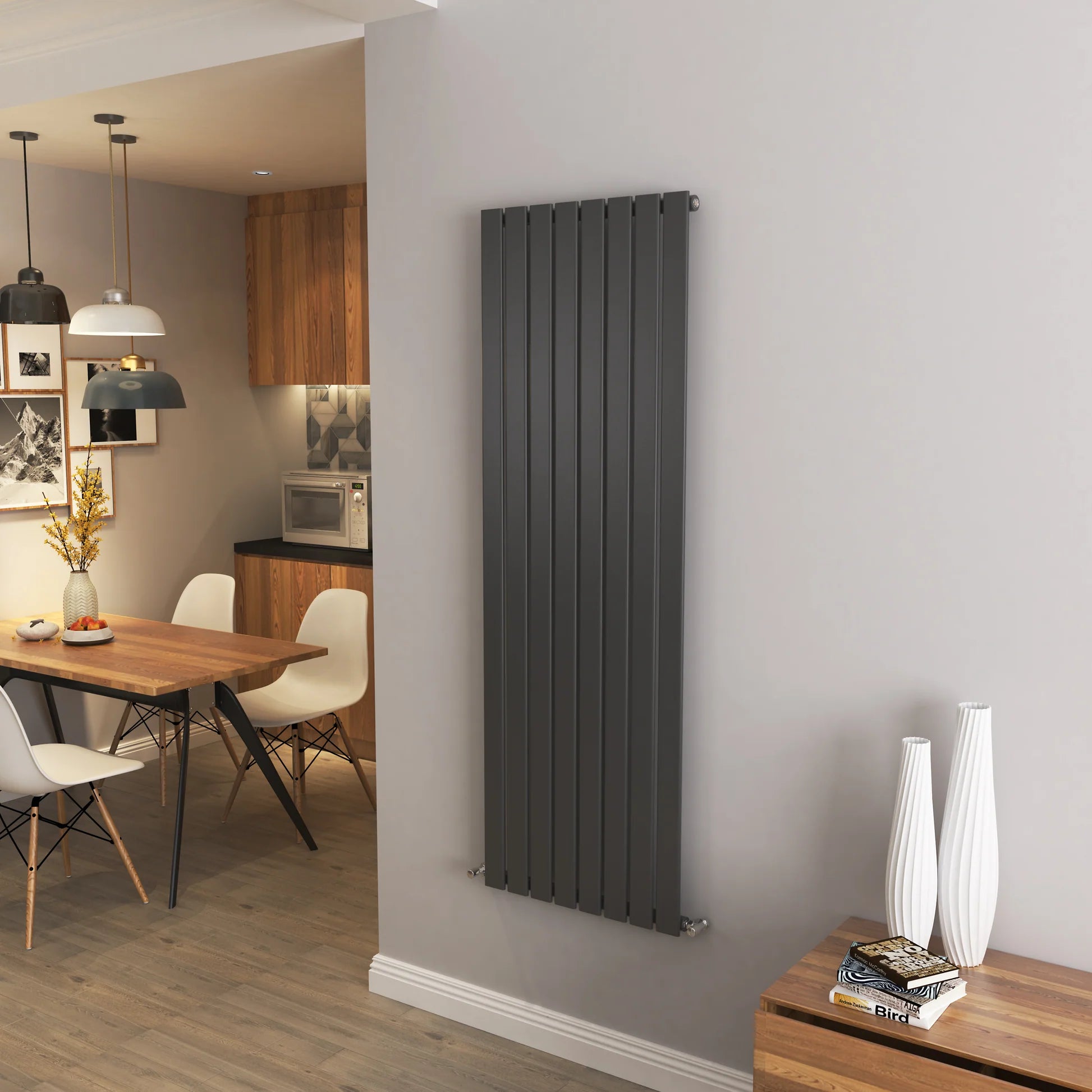 Flat Panel Vertical Central heating Radiator – Single or Double Panel | modern Designer Style | BS EN 442 Certified - Choice of Size