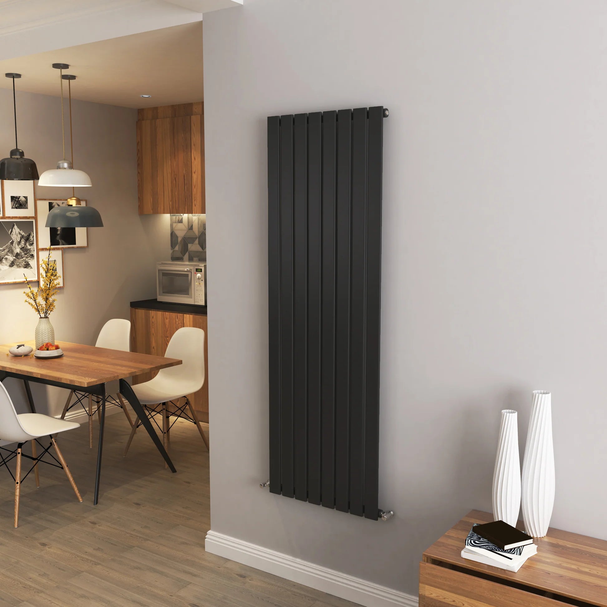 Flat Panel Vertical Central heating Radiator – Single or Double Panel | modern Designer Style | BS EN 442 Certified - Choice of Size