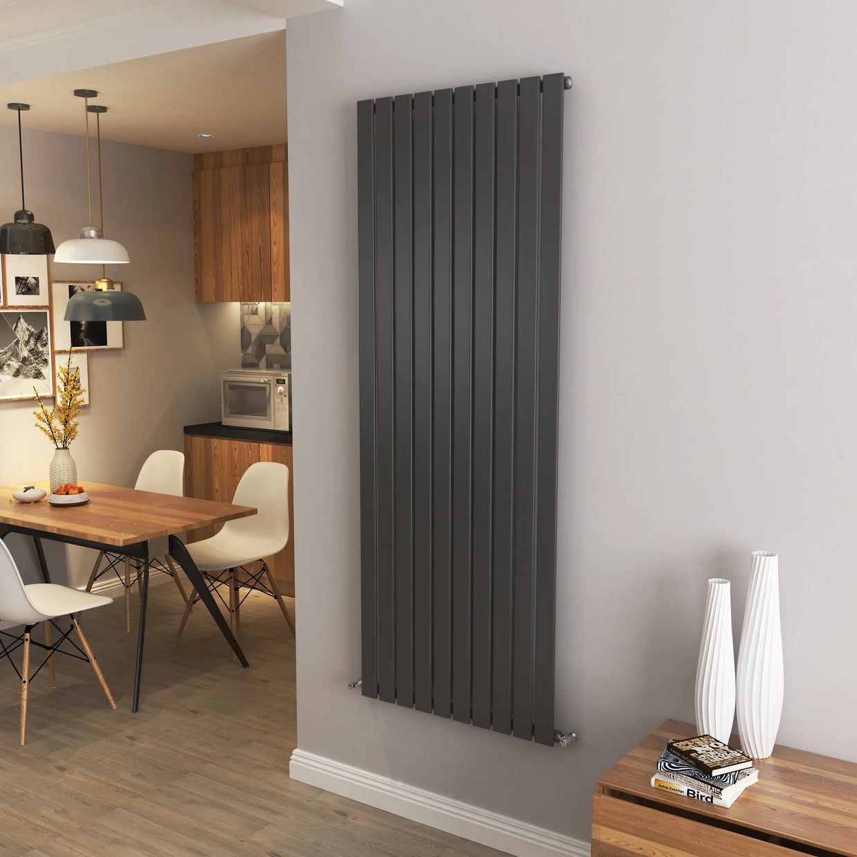 Flat Panel Vertical Central heating Radiator – Single or Double Panel | modern Designer Style | BS EN 442 Certified - Choice of Size